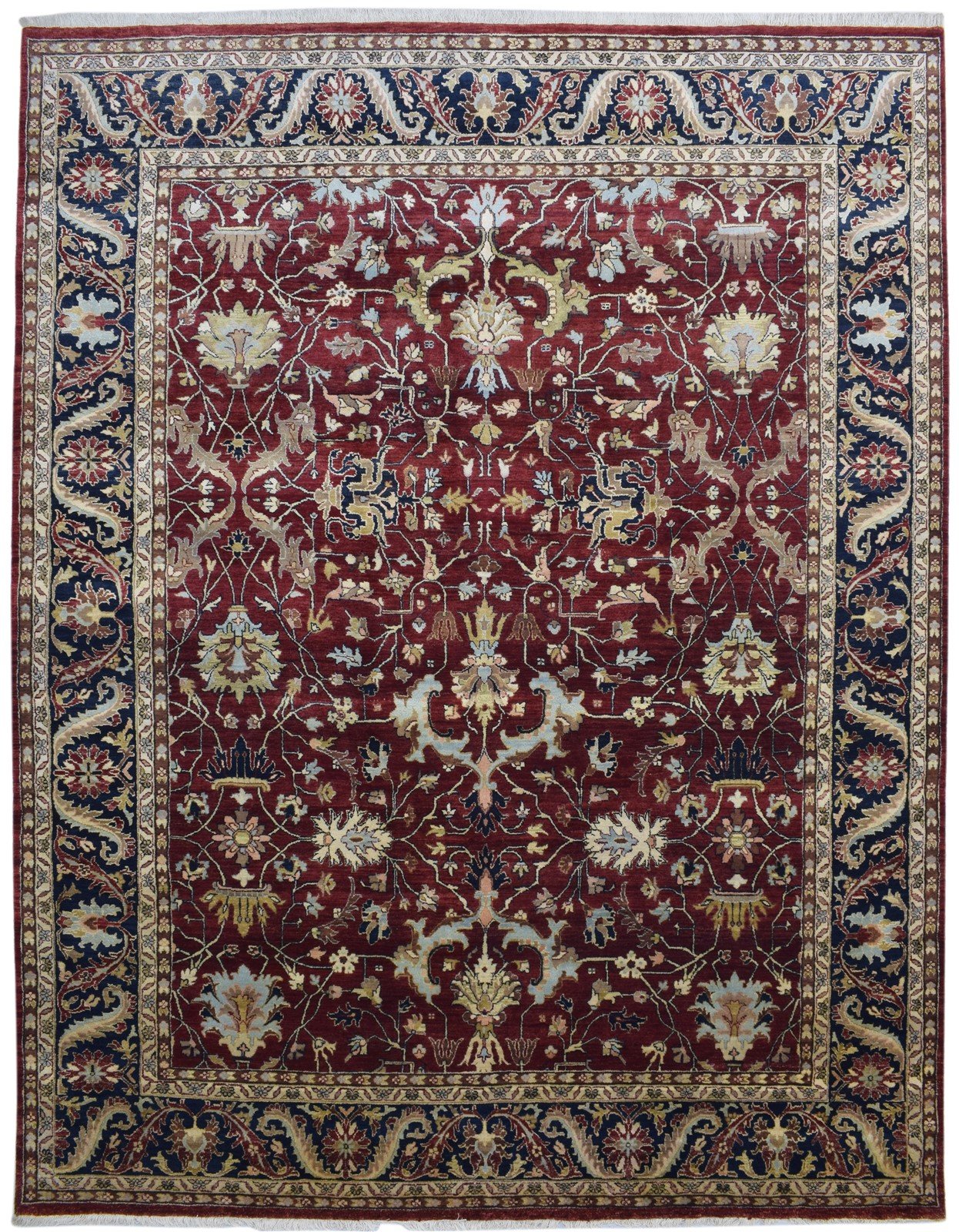 8' X 10' Rug Wool Red Persian Hand Knotted Kashan Oriental Large Carpet 