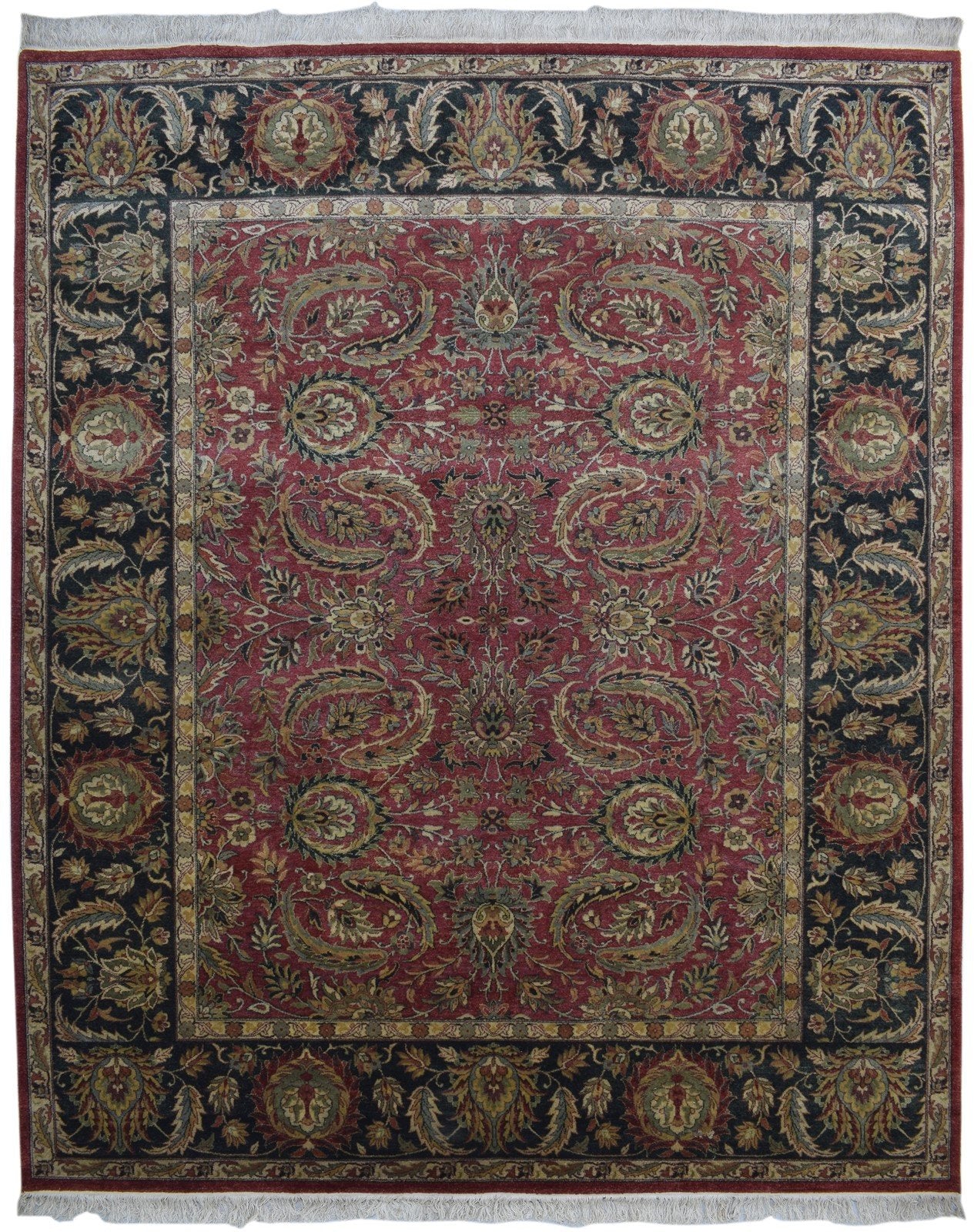 Red Wool Rug 8' X 10' Persian Hand Knotted Kashan Oriental Large Carpet 