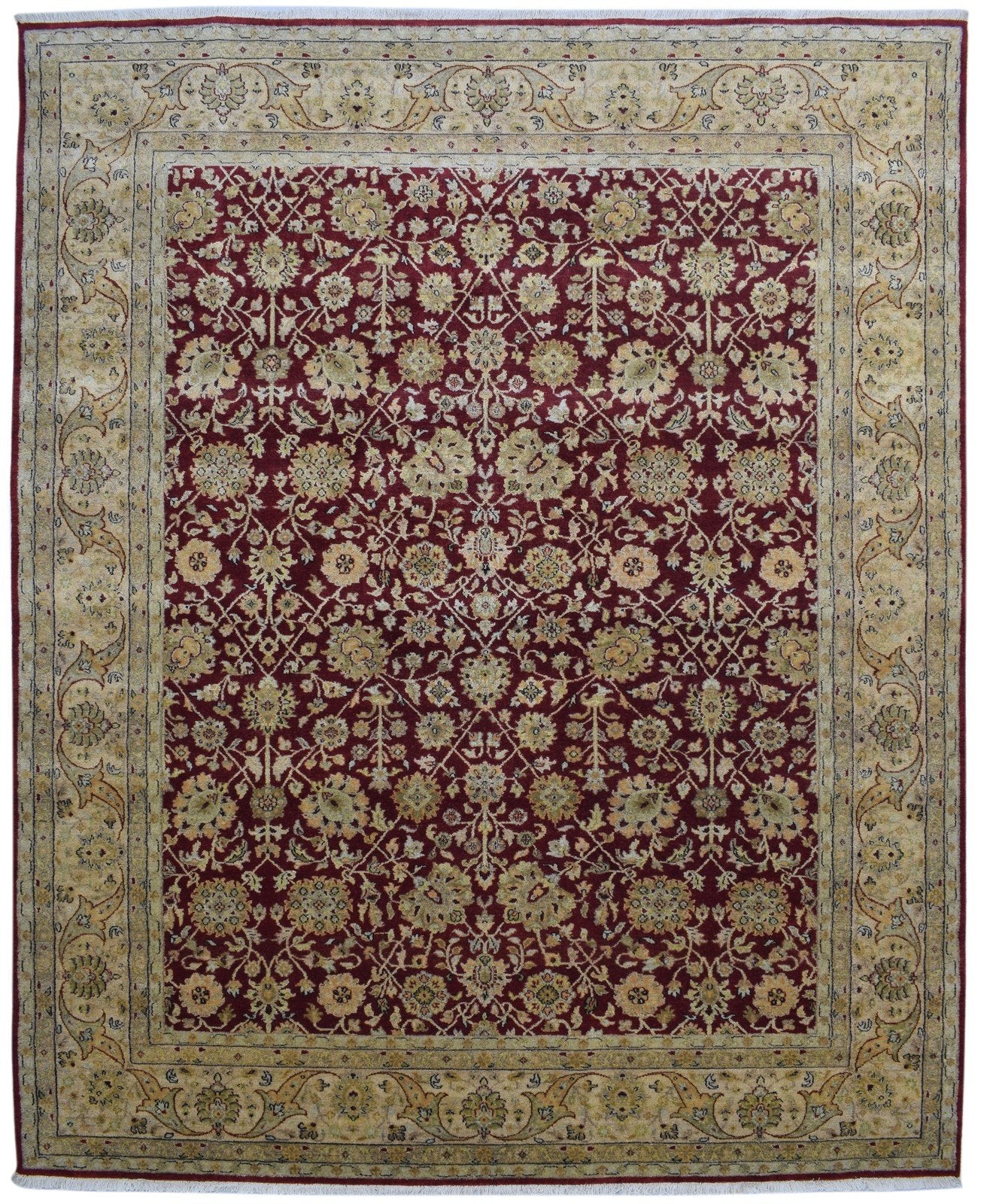 8' X 10' Rug Wool Red Persian Hand Knotted Kashan Oriental Large Carpet 