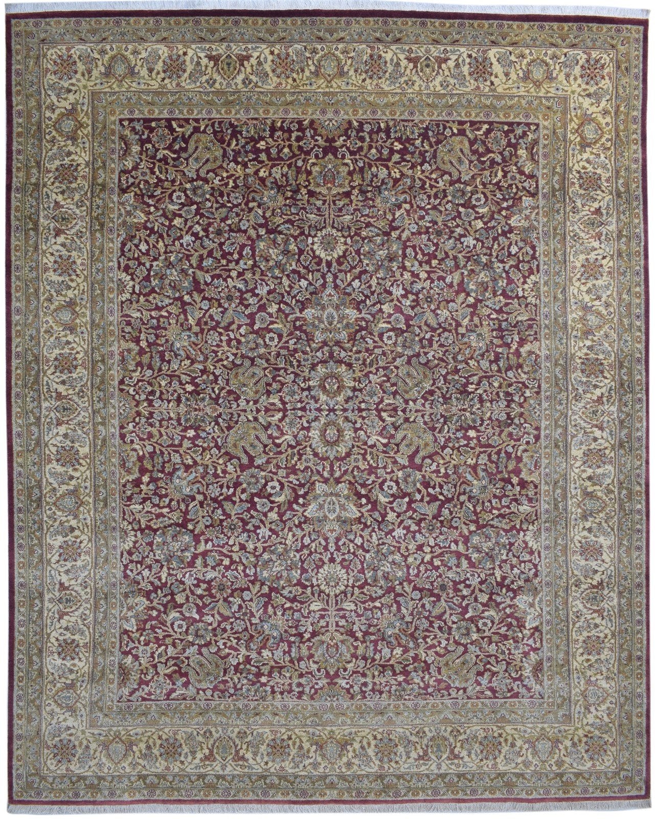 Hand Knotted Red Wool Rug 8' X 10' Persian Kashan Oriental Large Carpet