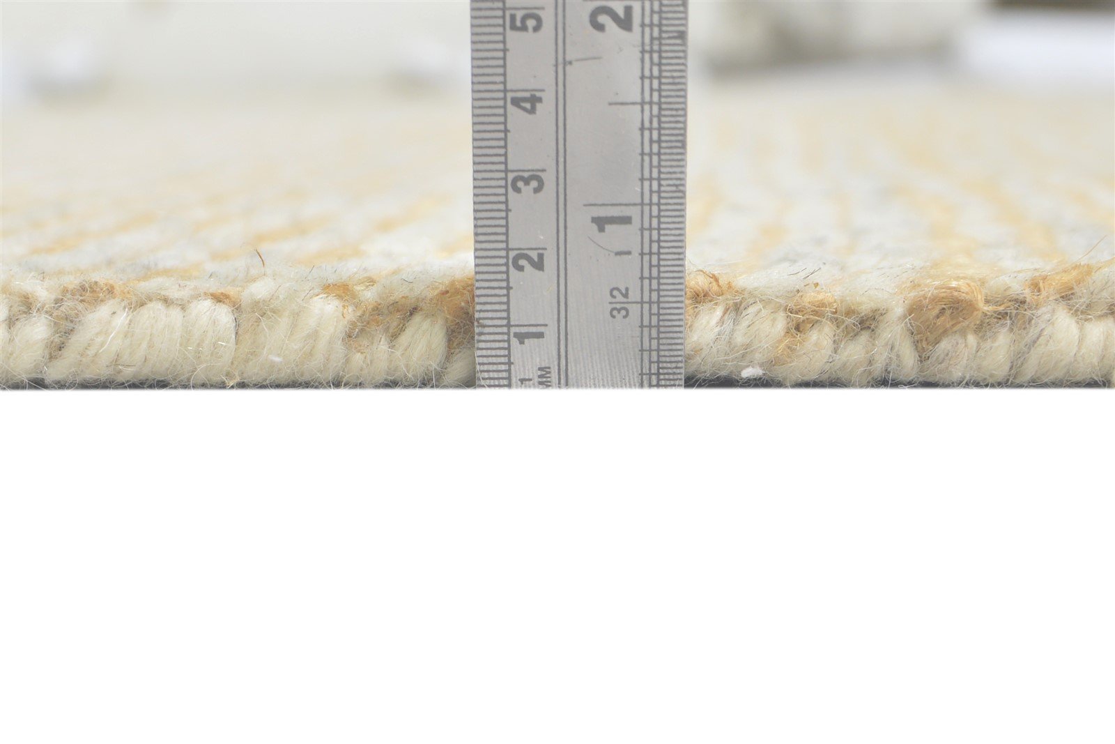 Wool / Jute Beige Rug 8X11 Modern Hand Knotted Scandinavian Striped Large Carpet  Area Rug 
