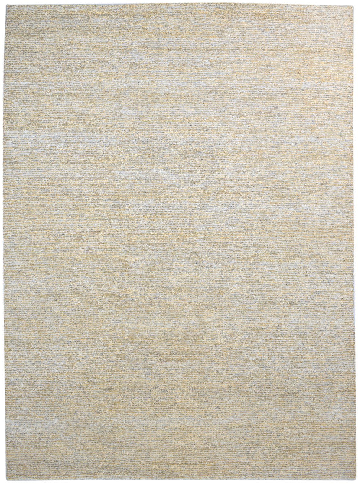 Wool / Jute Beige Rug 8X11 Modern Hand Knotted Scandinavian Striped Large Carpet 