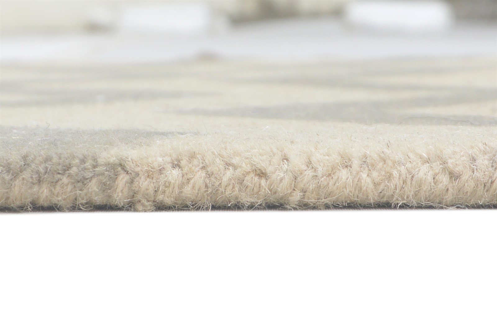 Ivory Wool Rug 2' X 3' Modern Hand Tufted French Chevron Small Carpet  Area Rug 
