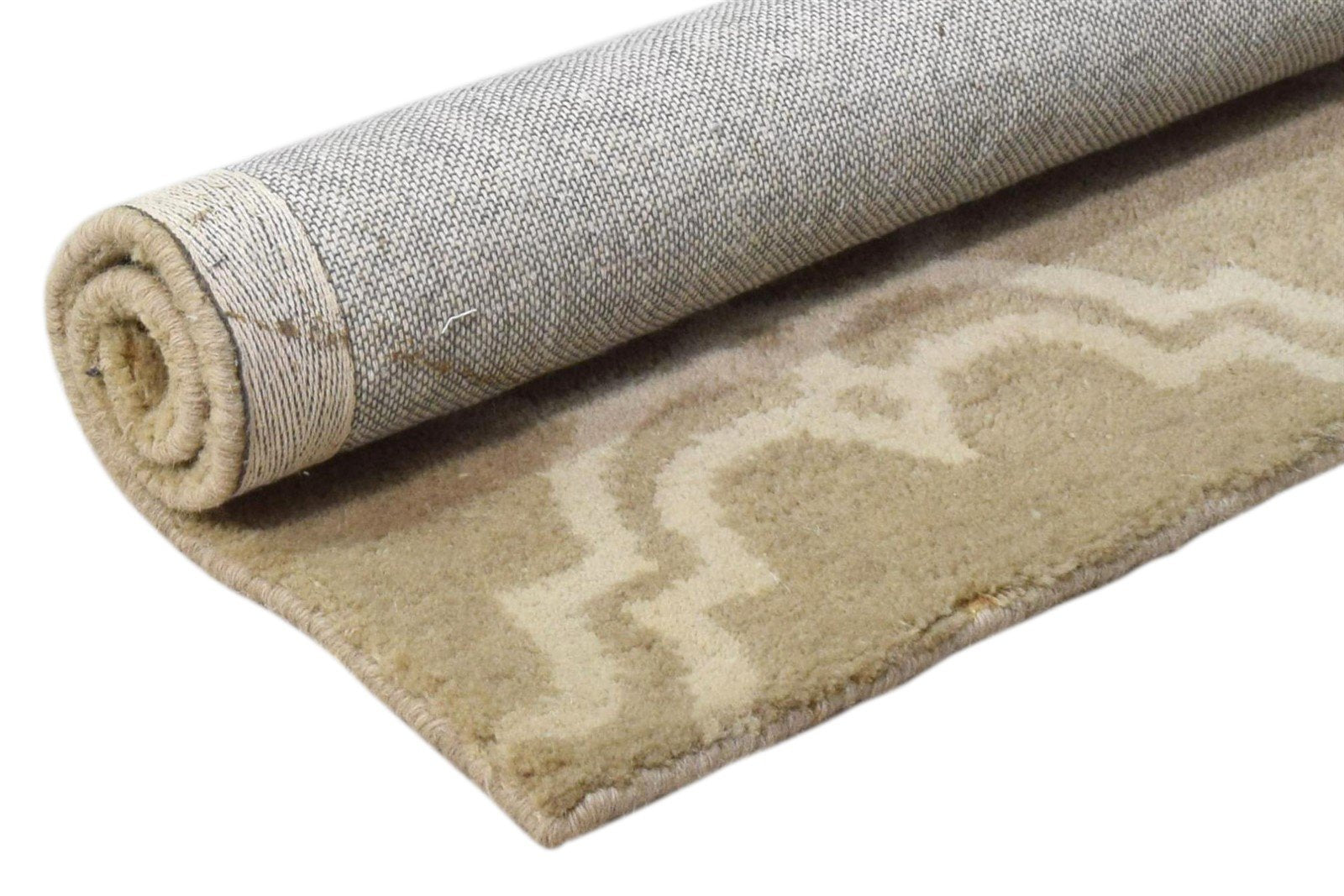 Wool Beige Rug 2' X 2' Modern Hand Tufted Moroccan Trellis 2'2"X2'2" Carpet 