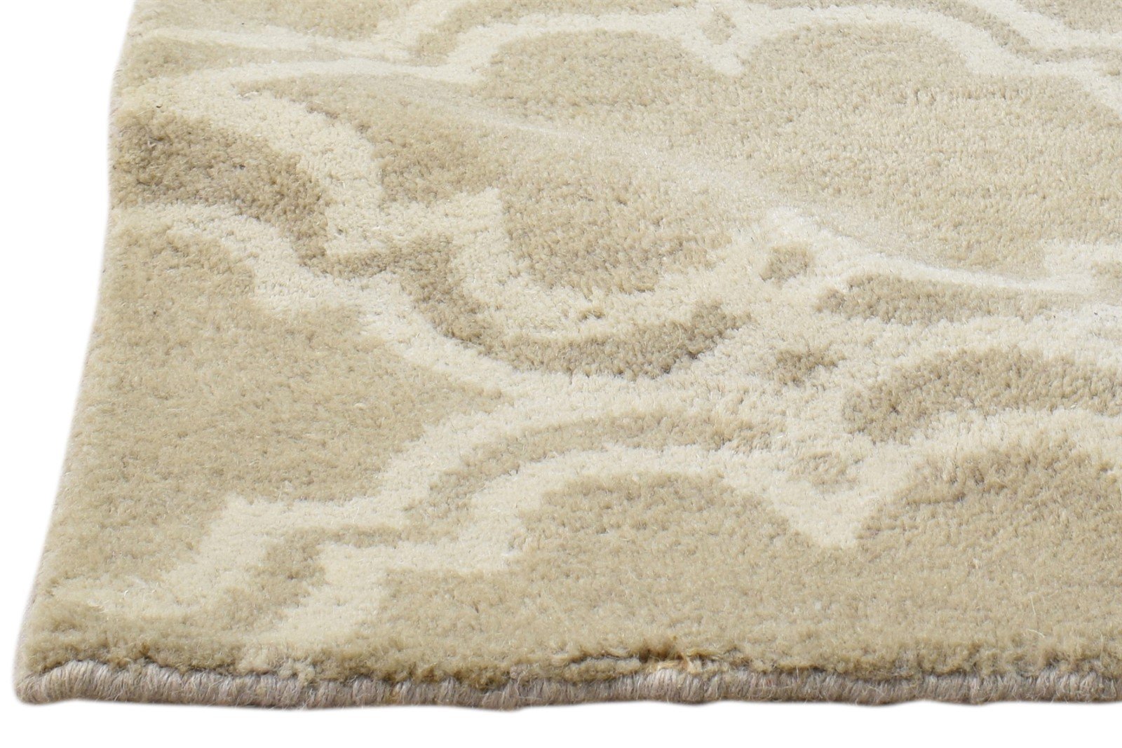 Wool Beige Rug 2' X 2' Modern Hand Tufted Moroccan Trellis 2'2"X2'2" Carpet 