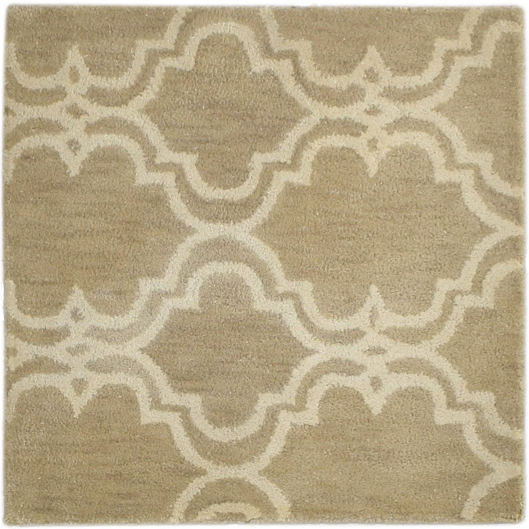 Wool Beige Rug 2' X 2' Modern Hand Tufted Moroccan Trellis 2'2"X2'2" Carpet