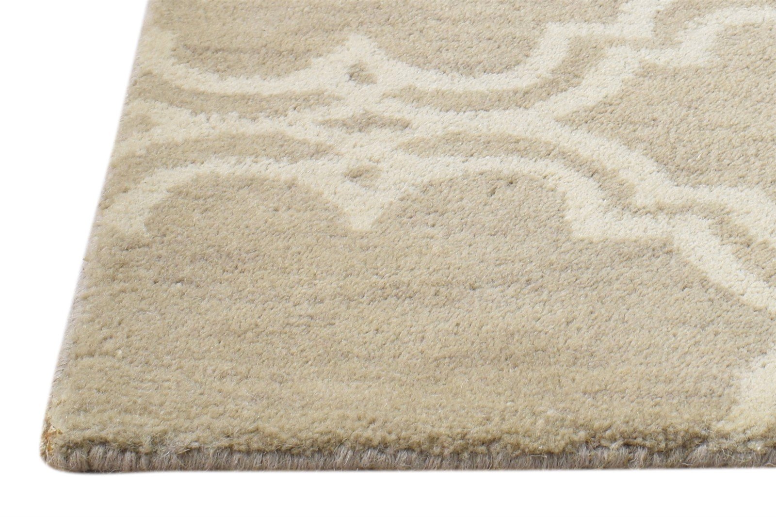 Wool Beige Rug 2' X 2' Modern Hand Tufted Moroccan Trellis 2'2"X2'2" Carpet