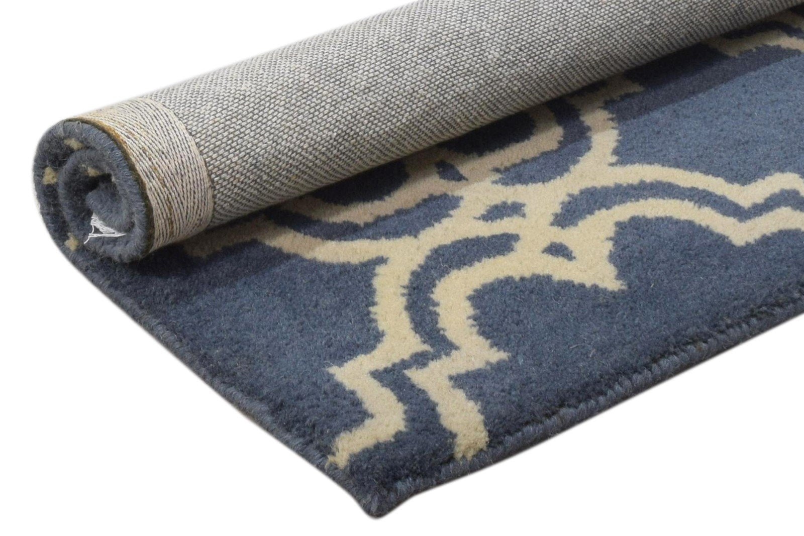 Wool Charcoal Rug 2' X 2' Modern Hand Tufted Moroccan Trellis 2'2"X2'2" Carpet 