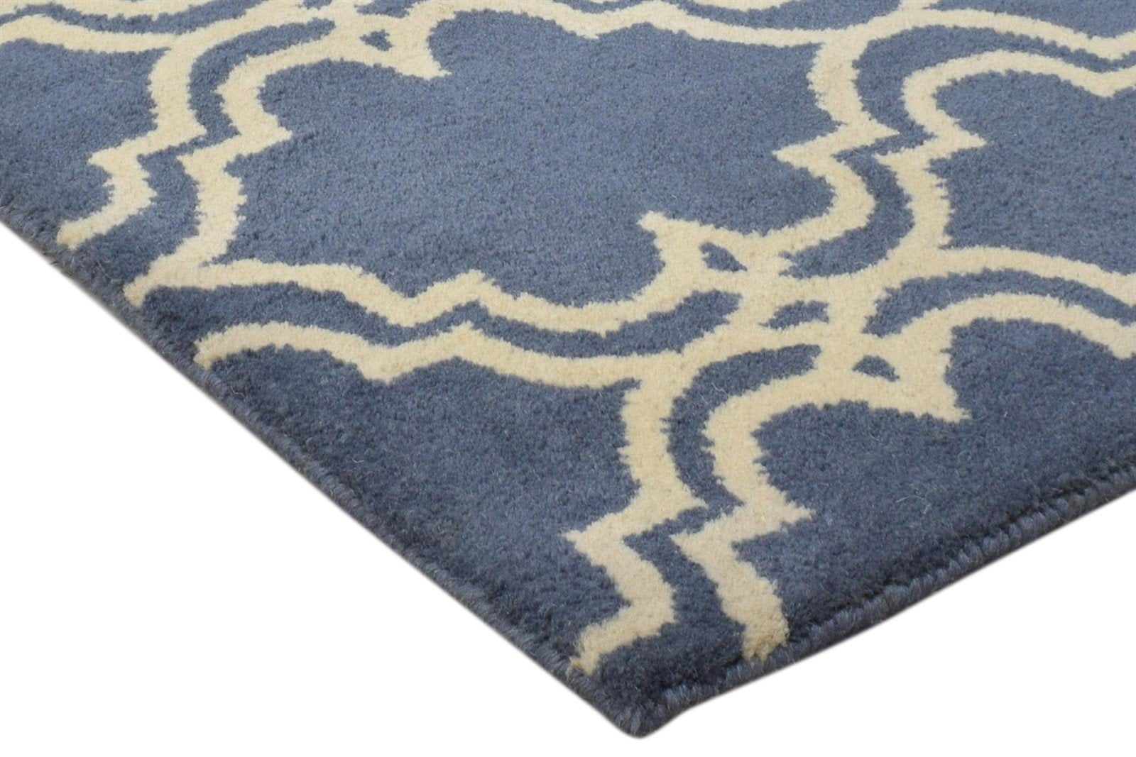 Wool Charcoal Rug 2' X 2' Modern Hand Tufted Moroccan Trellis 2'2"X2'2" Carpet 