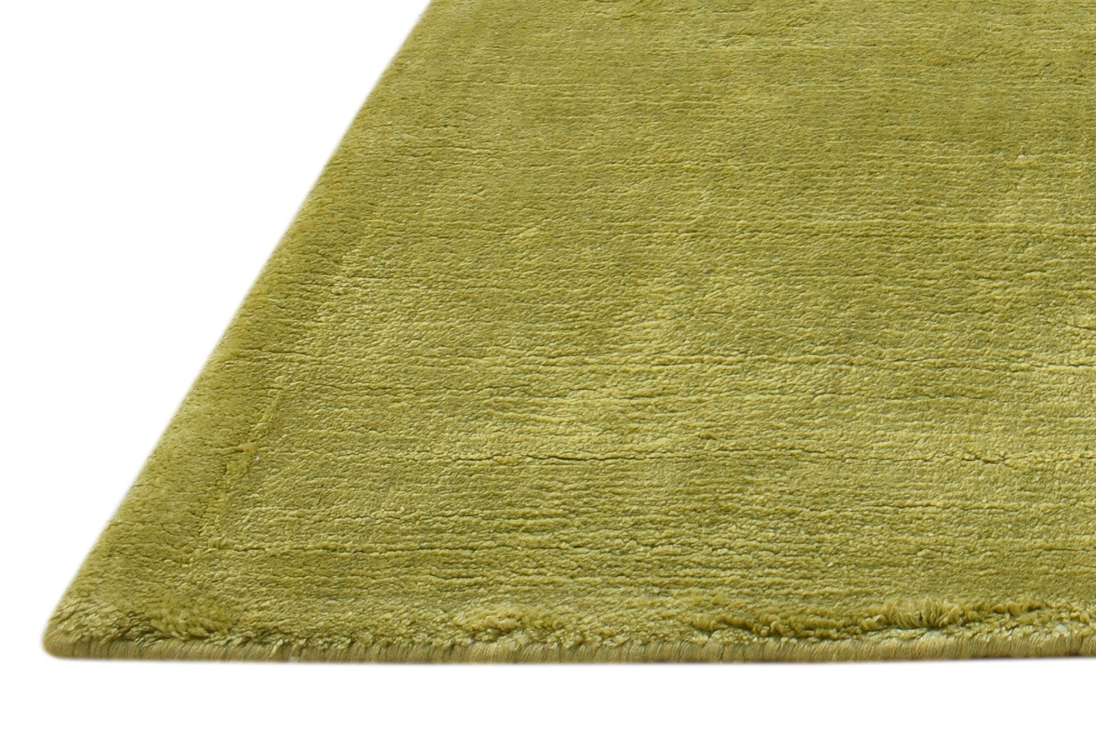 Gold Silk Rug 2' X 3' Modern Handloom Scandinavian Solid Small Carpet