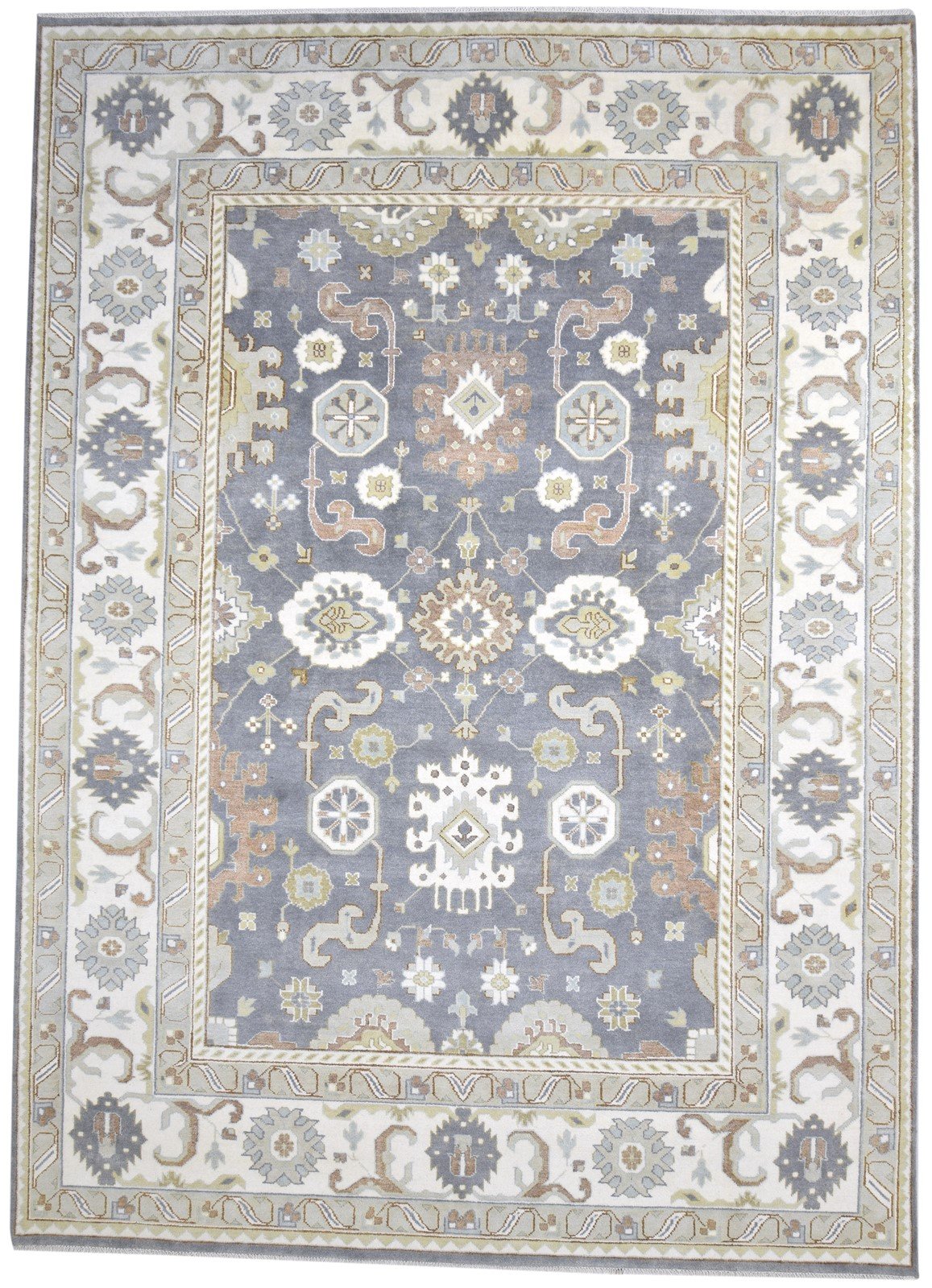 10X14 Rug Wool Dark Grey Persien Hand Knotted Oushak Oriental Extra Large Carpet   7864327340181