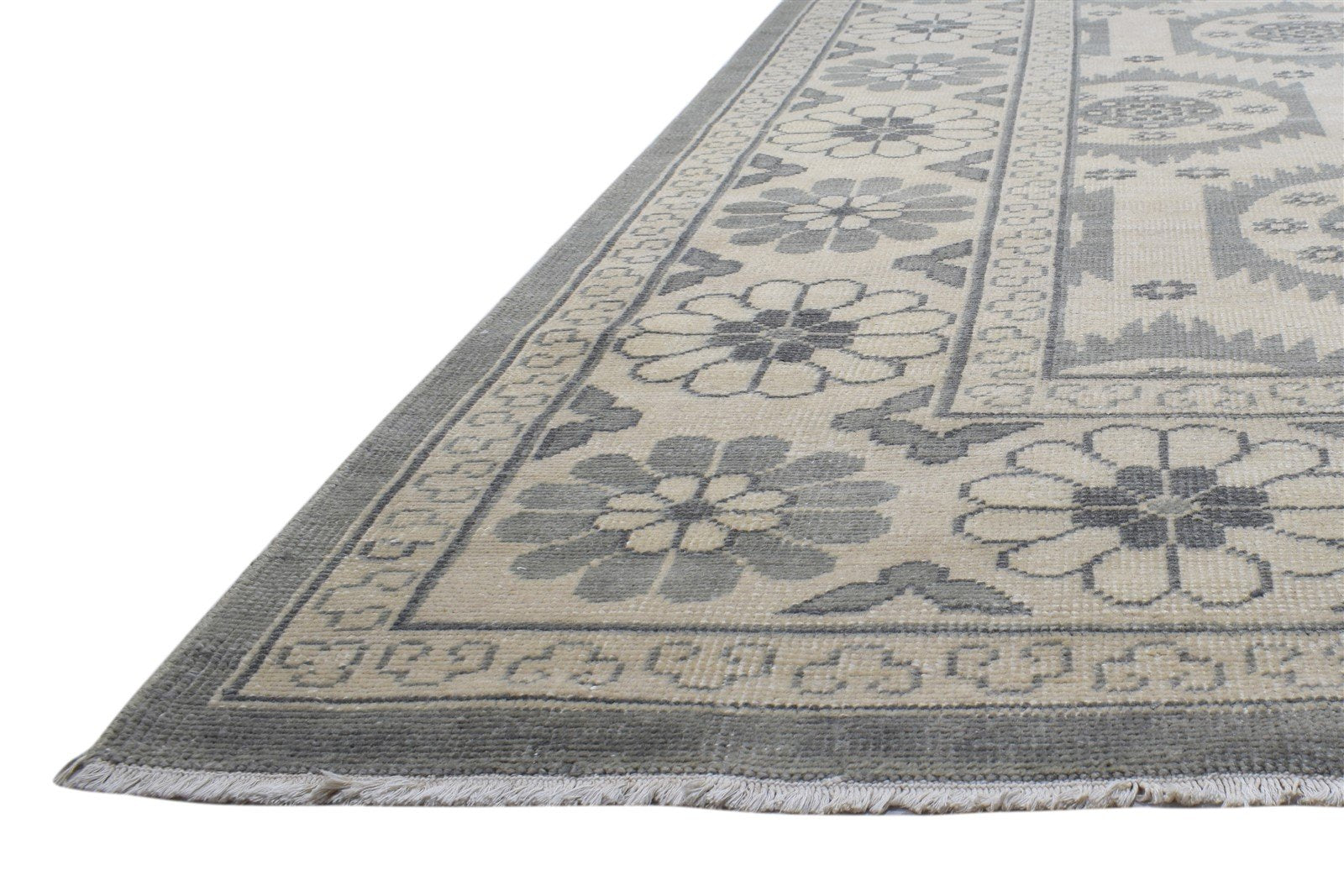 10X14 Rug Wool Grey Persian Hand Knotted Oriental William Morris Extra Large   7864104550549