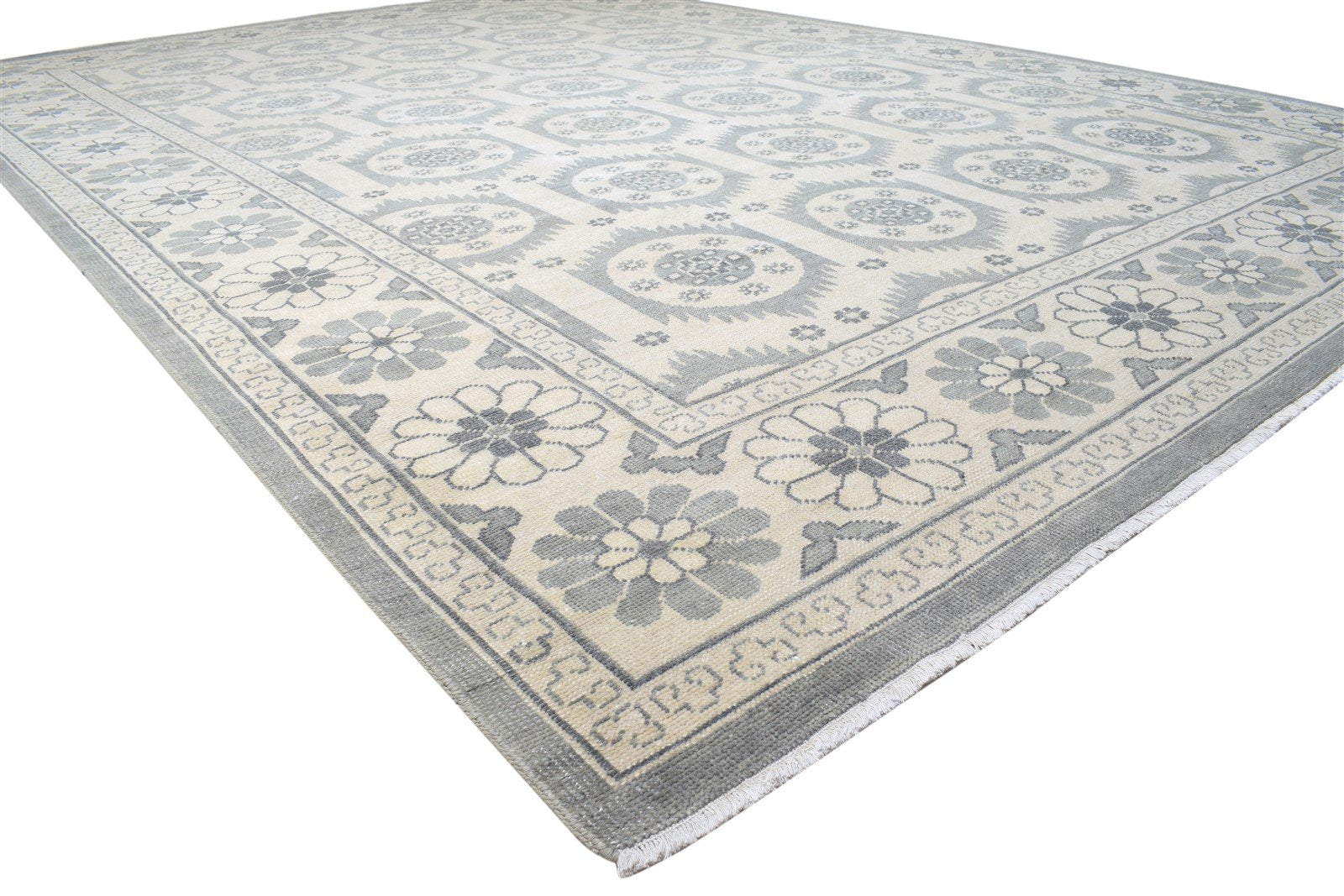 10X14 Rug Wool Grey Persian Hand Knotted Oriental William Morris Extra Large   7864104550549