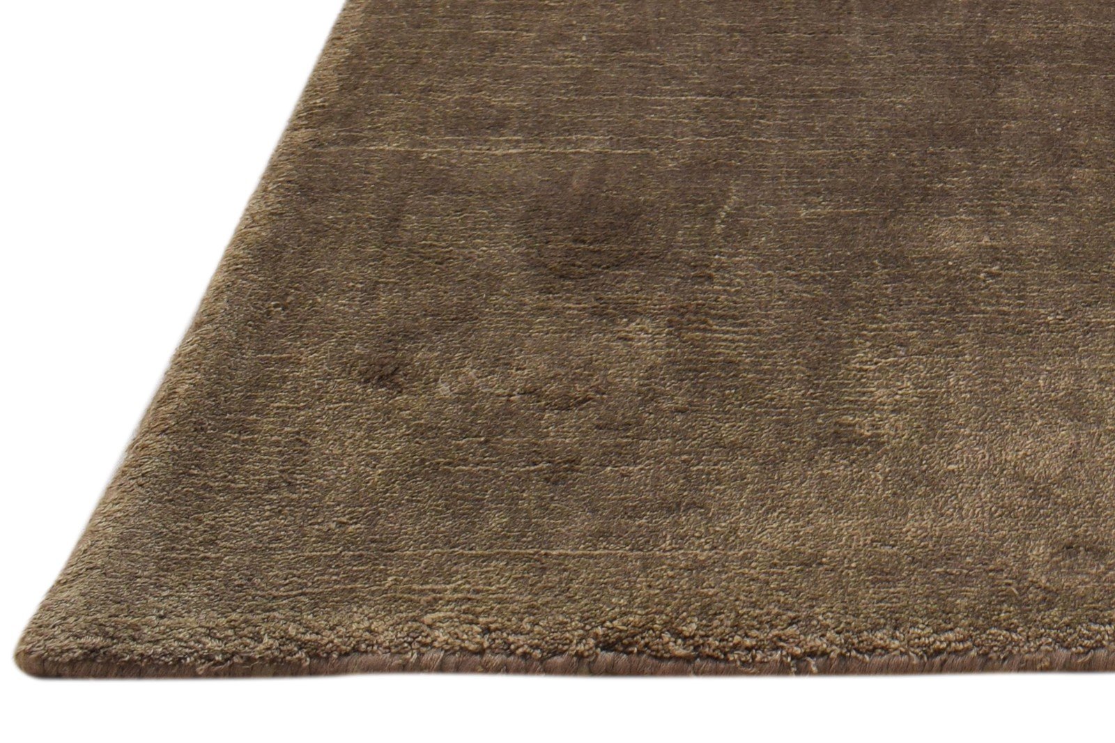 Silk Brown Rug 2' X 3' Modern Handloom Scandinavian Solid Small Carpet 