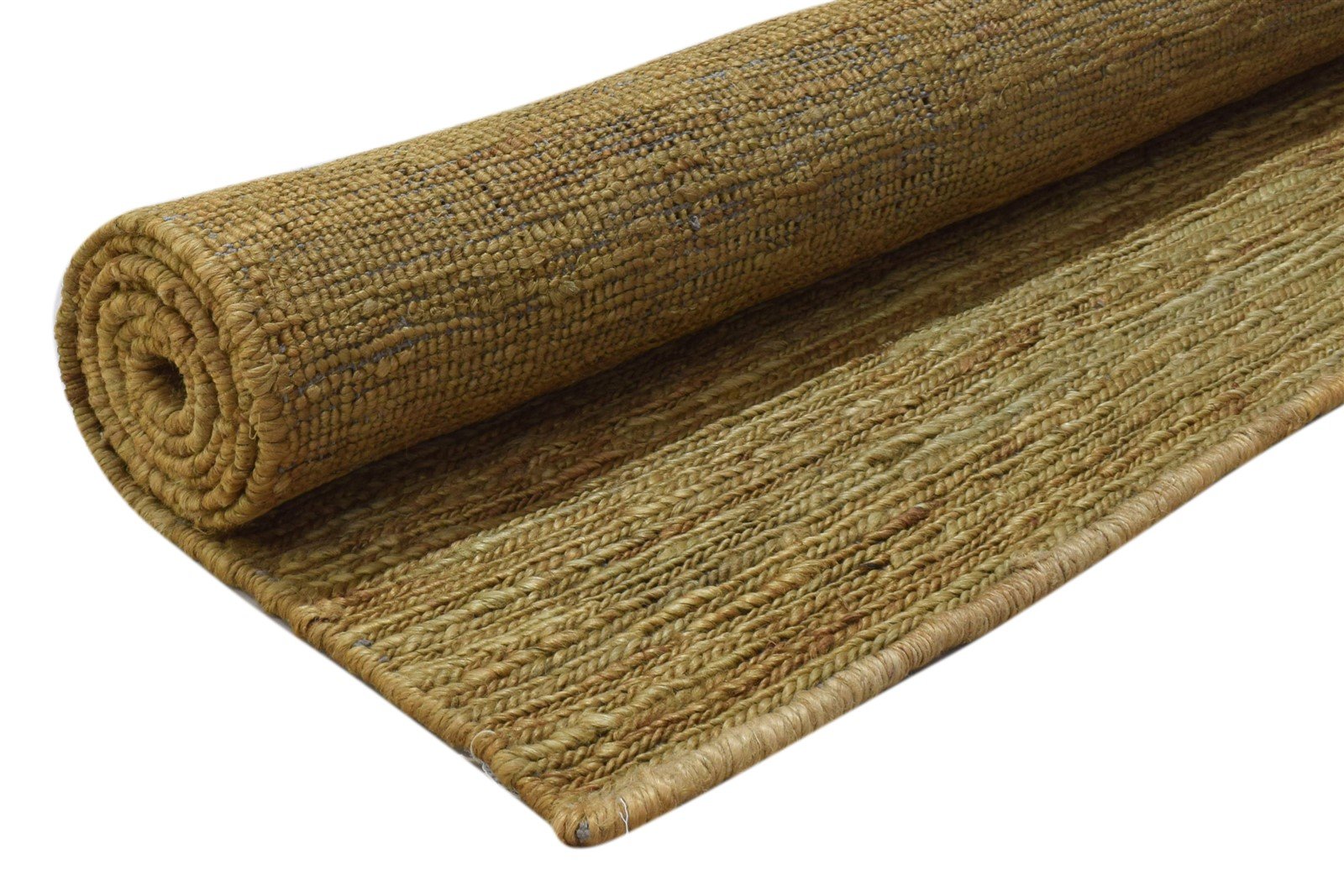 Hand Knotted Gold Jute Rug 5' X 8' Modern Scandinavian Solid Room Size Carpet 