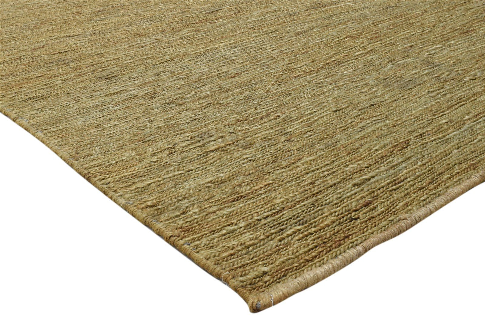 Hand Knotted Gold Jute Rug 5' X 8' Modern Scandinavian Solid Room Size Carpet 