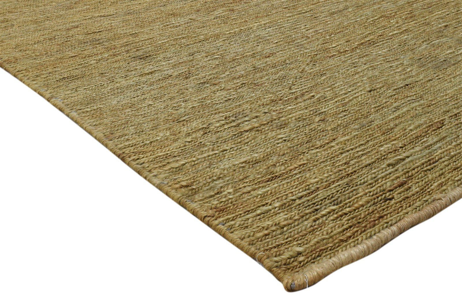 Hand Knotted Gold Jute Rug 5' X 8' Modern Scandinavian Solid Room Size Carpet 