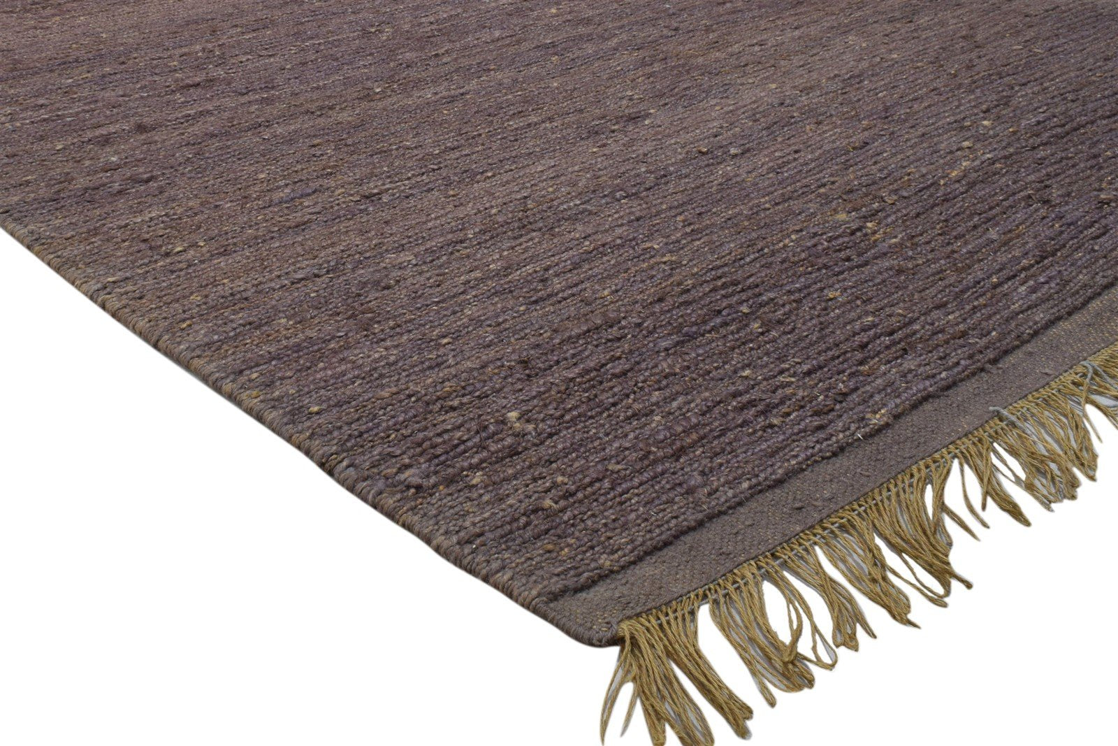 Hand Knotted Purple Jute Rug 5' X 8' Modern Scandinavian Solid Room Size Carpet 