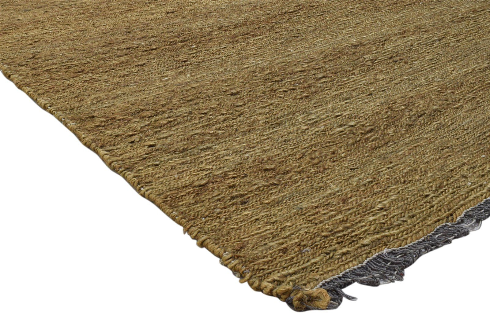 Hand Knotted Brown Jute Rug 5' X 8' Modern Scandinavian Solid Room Size Carpet 