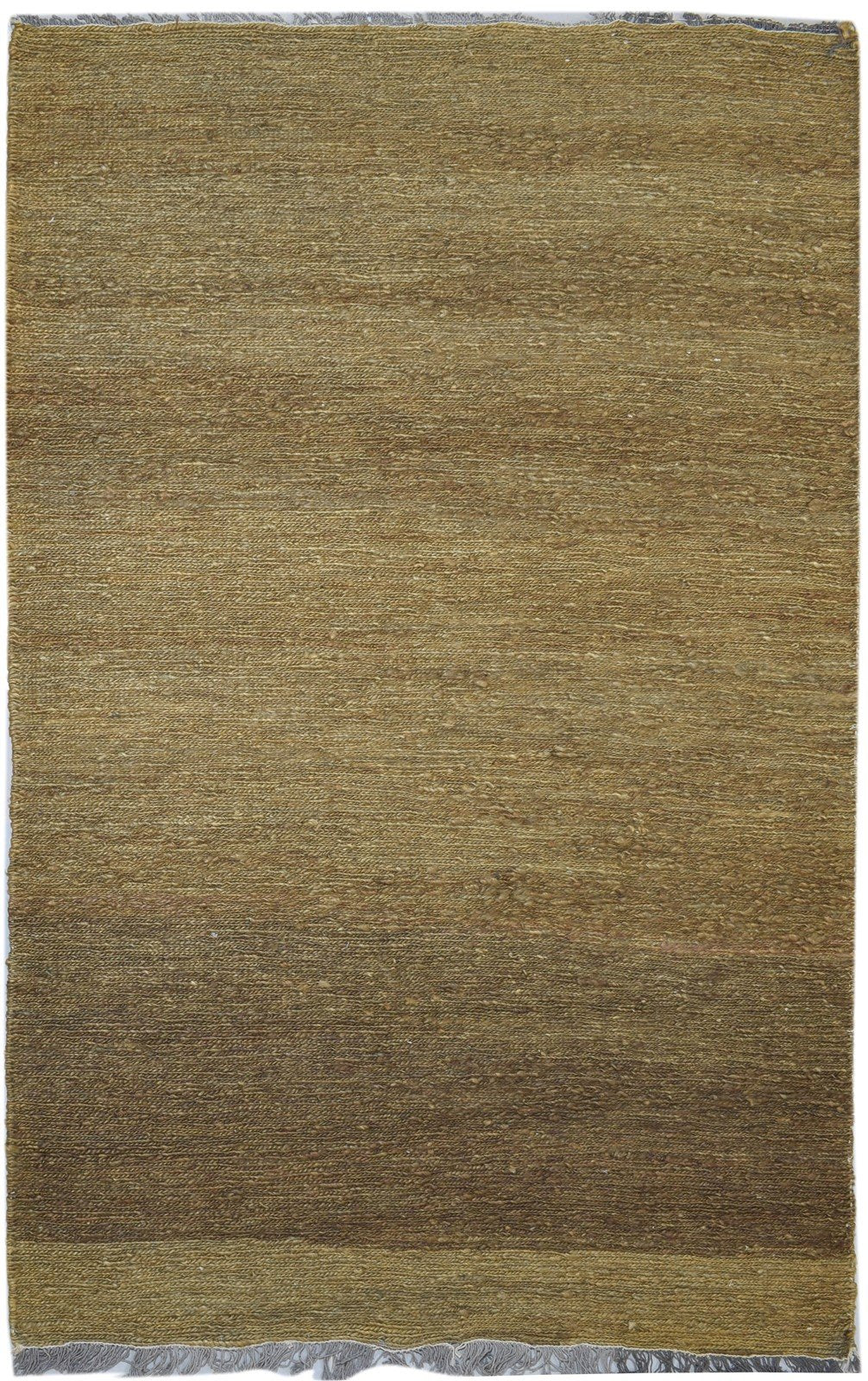 Hand Knotted Brown Jute Rug 5' X 8' Modern Scandinavian Solid Room Size Carpet 