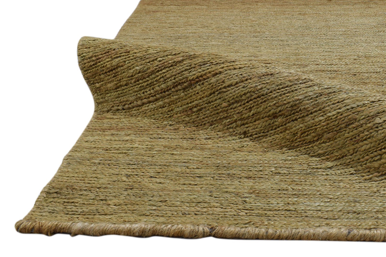 Gold Jute Rug 5' X 8' Modern Hand Knotted Scandinavian Solid Room Size Carpet 