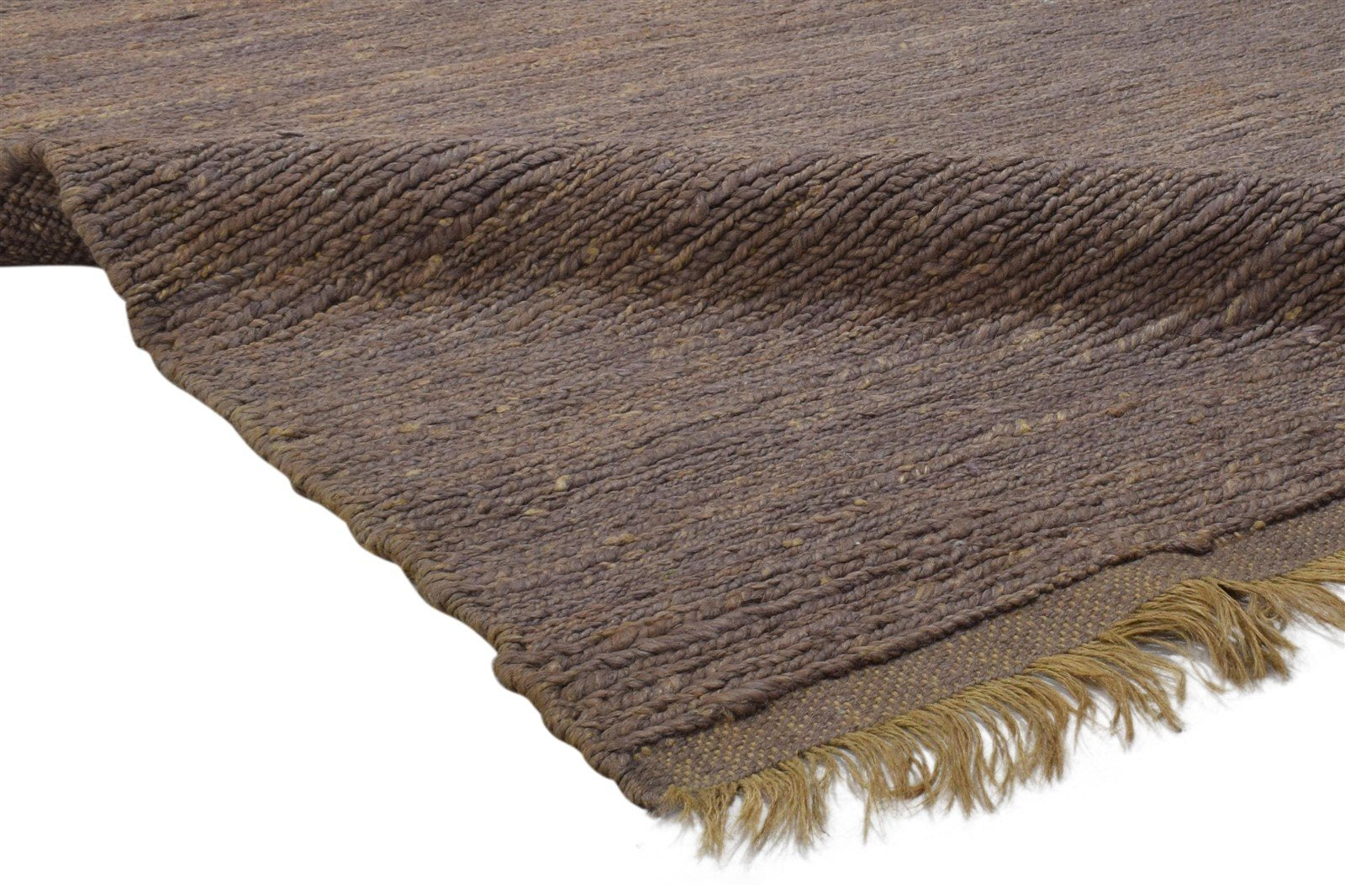 Hand Knotted Purple Jute Rug 5' X 7' Modern Scandinavian Solid Room Size Carpet  Area Rug 