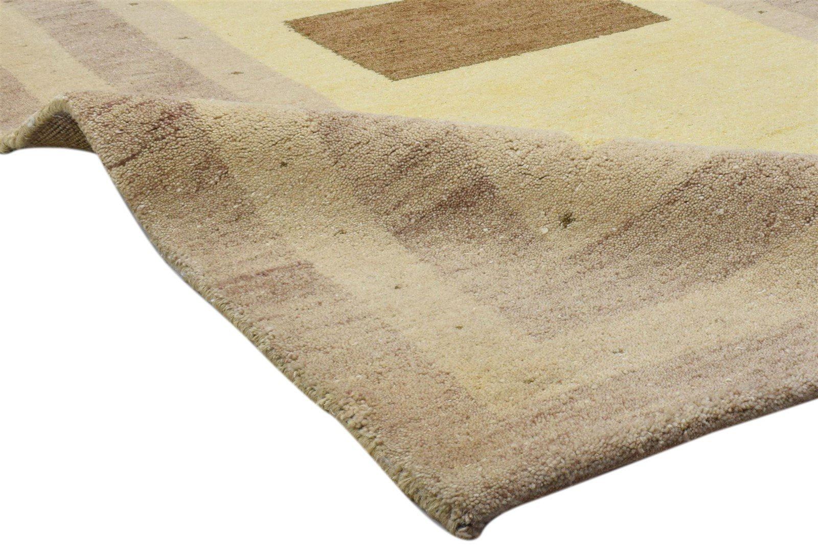 4' X 6' Rug Wool Beige Persian Hand Knotted Gabbeh Bordered Room Size Carpet 