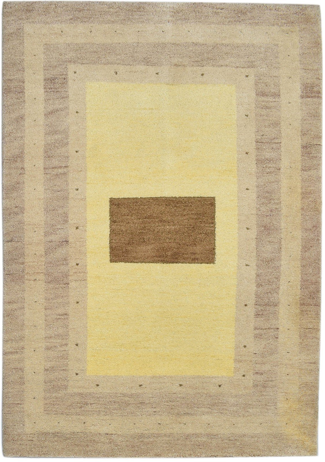 4' X 6' Rug Wool Beige Persian Hand Knotted Gabbeh Bordered Room Size Carpet 