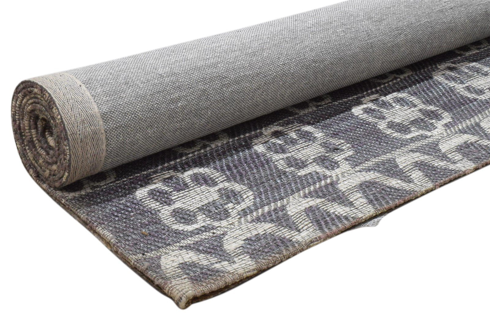 Charcoal Silk Rug 5X8 Modern Jacquard Loom Scandinavian Floral Room Size Carpet 