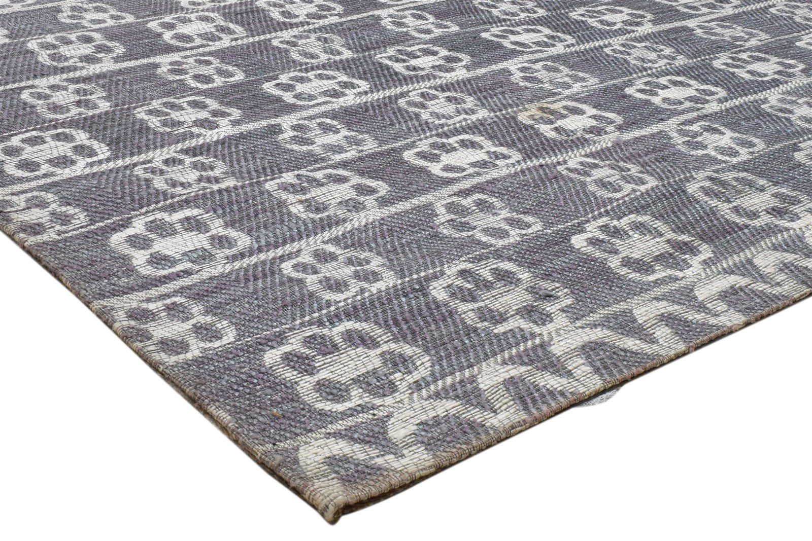 Charcoal Silk Rug 5X8 Modern Jacquard Loom Scandinavian Floral Room Size Carpet 