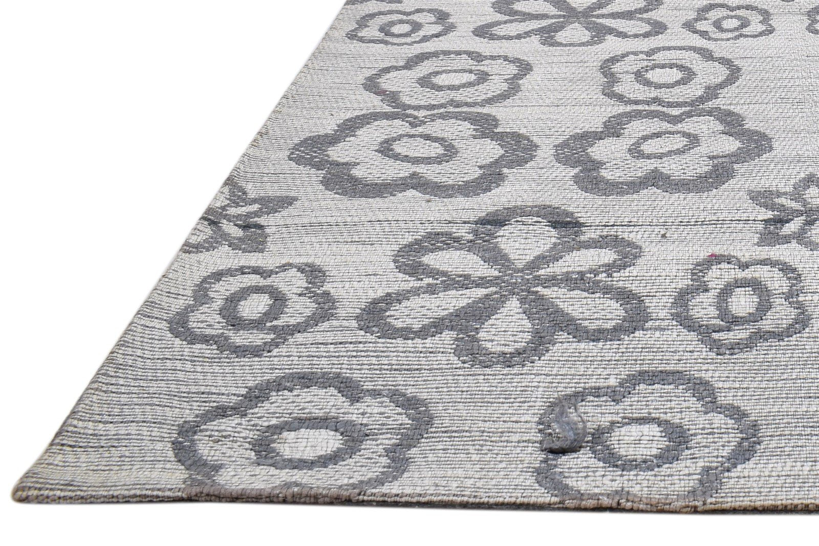 5' X 7' Rug Silk Grey Modern Jacquard Loom Scandinavian Floral Room Size Carpet