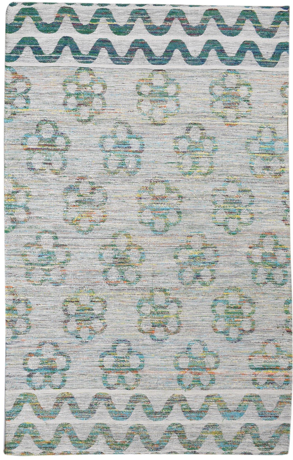 Grey Silk Rug 5' X 8' Modern Jacquard Loom Scandinavian Floral Room Size Carpet 