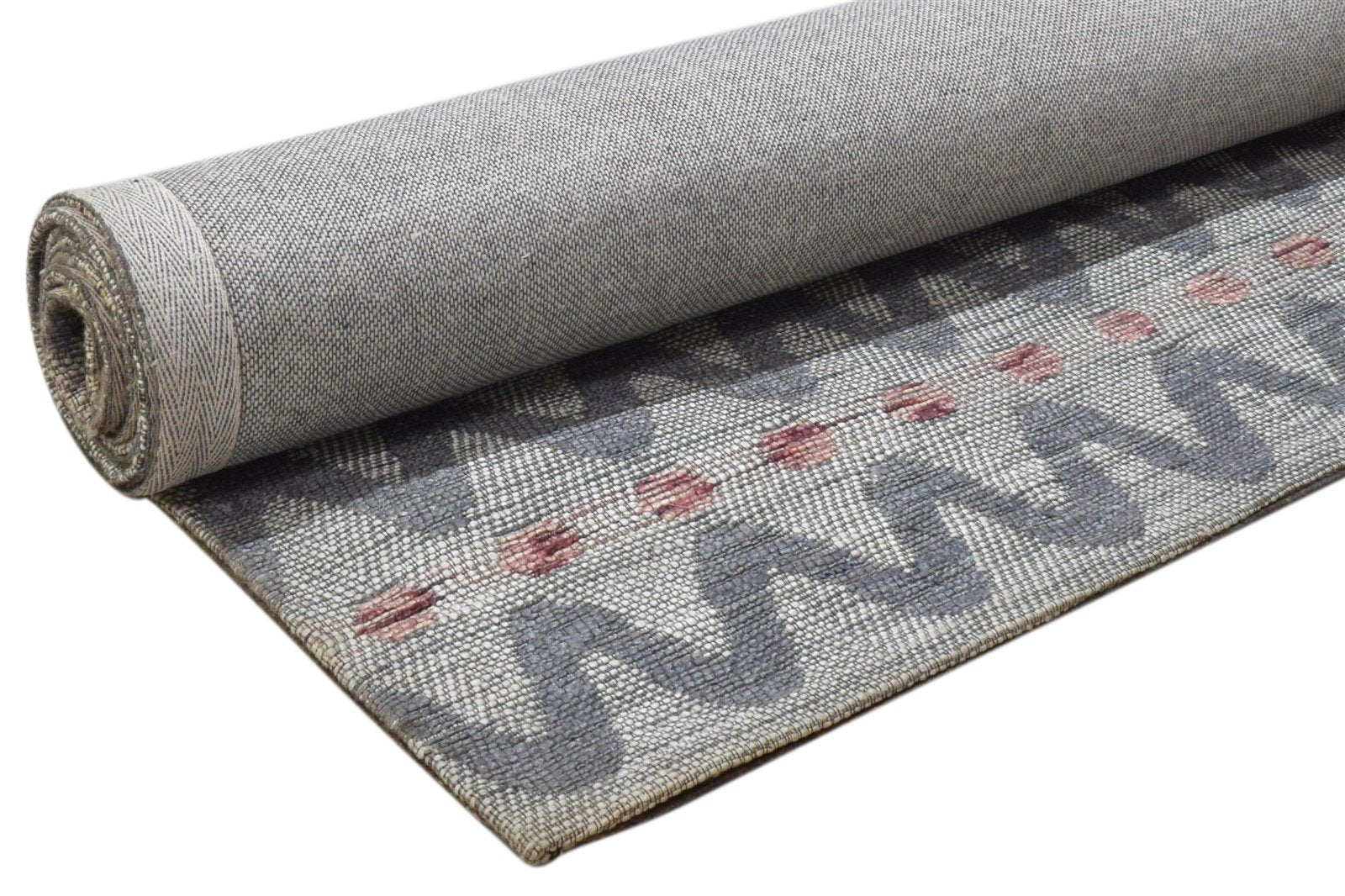 Grey Silk Rug 5' X 8' Modern Jacquard Loom French Chevron Room Size Carpet 