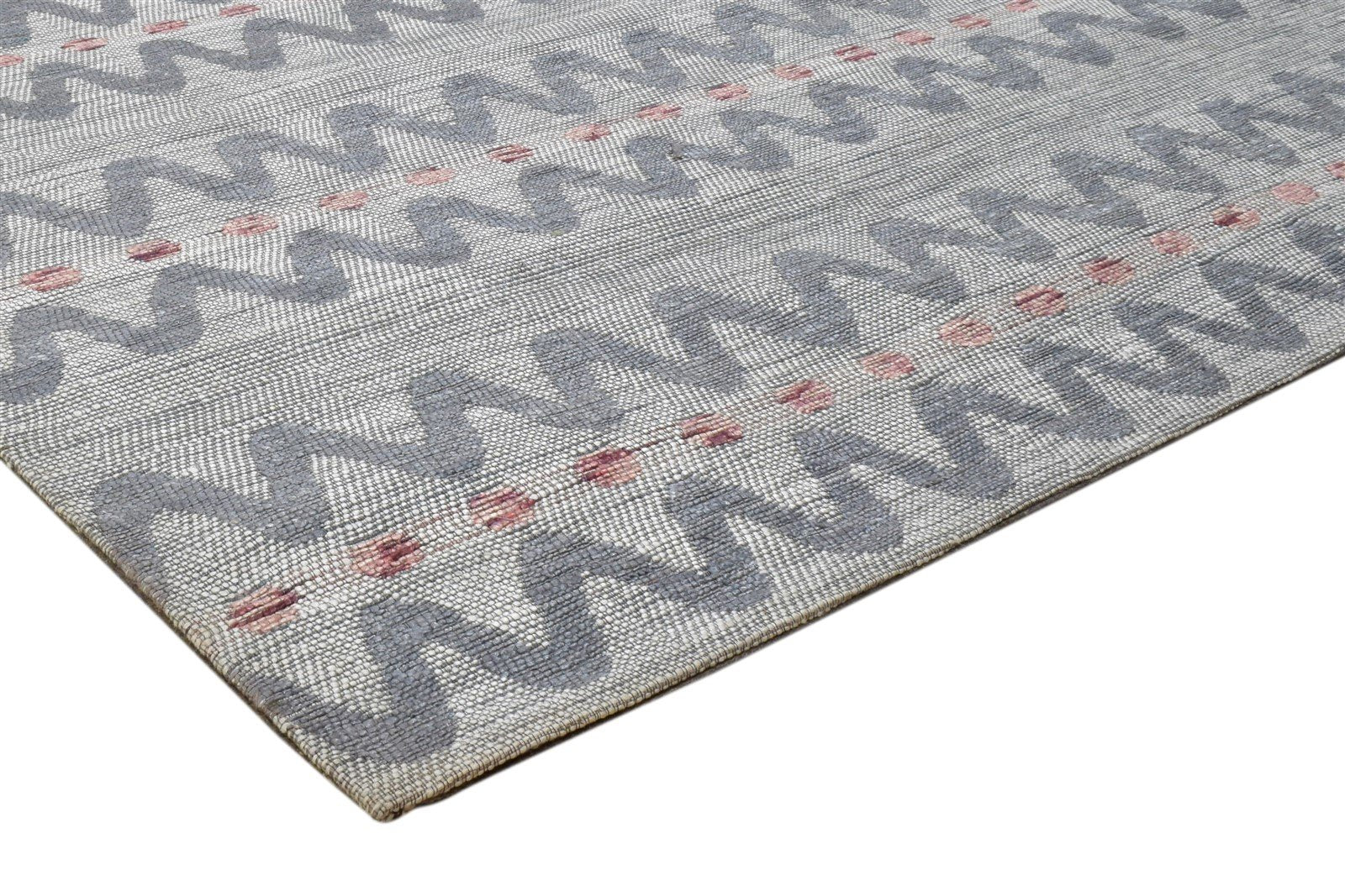 Grey Silk Rug 5' X 8' Modern Jacquard Loom French Chevron Room Size Carpet 