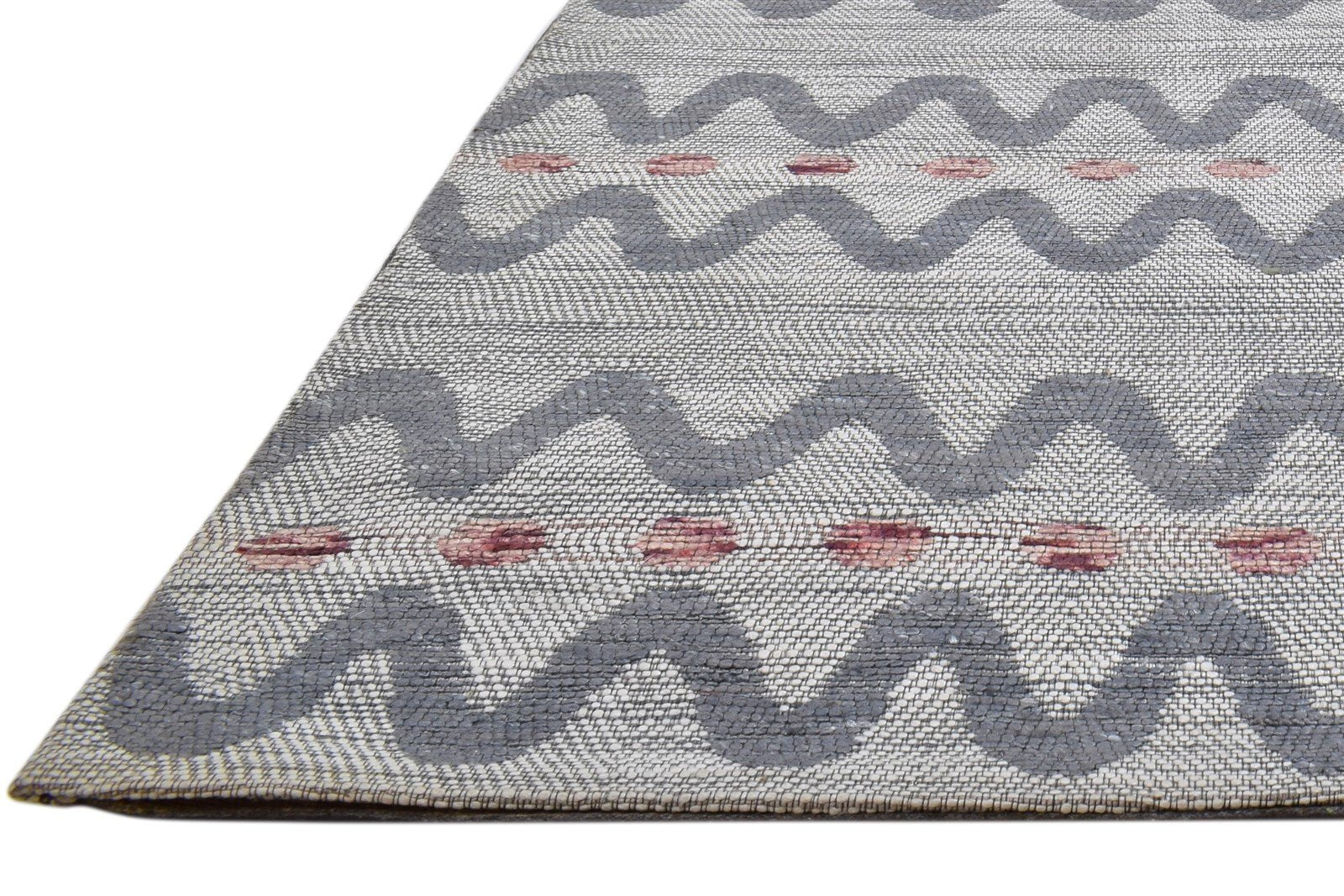 Grey Silk Rug 5' X 8' Modern Jacquard Loom French Chevron Room Size Carpet