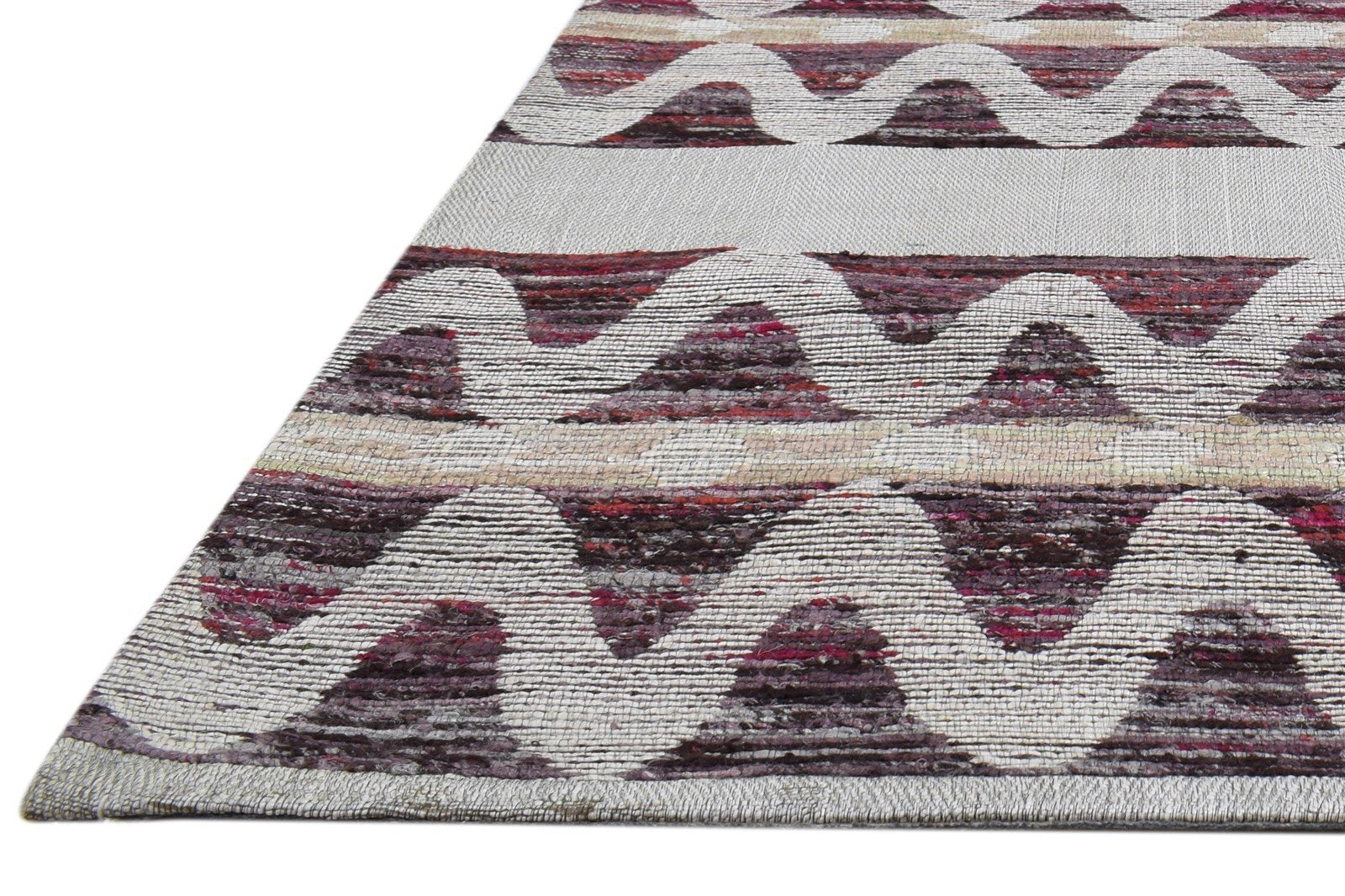 Jacquard Loom Grey Silk Rug 5' X 8' Modern French Chevron Room Size Carpet