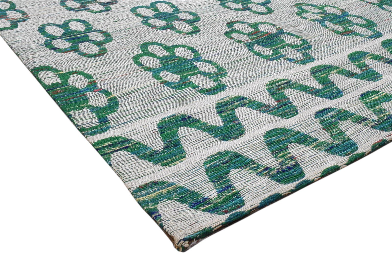 5' X 8' Rug Silk Grey Modern Jacquard Loom Scandinavian Floral Room Size Carpet 