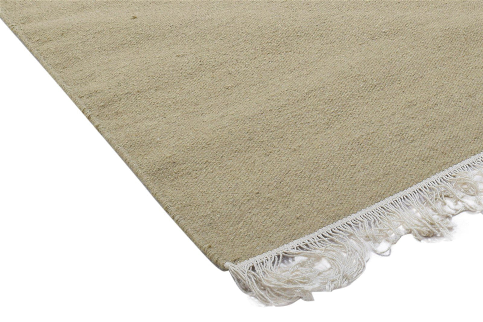 Beige Wool Rug 5' X 8' Modern Dhurrie Scandinavian Solid Room Size Carpet 