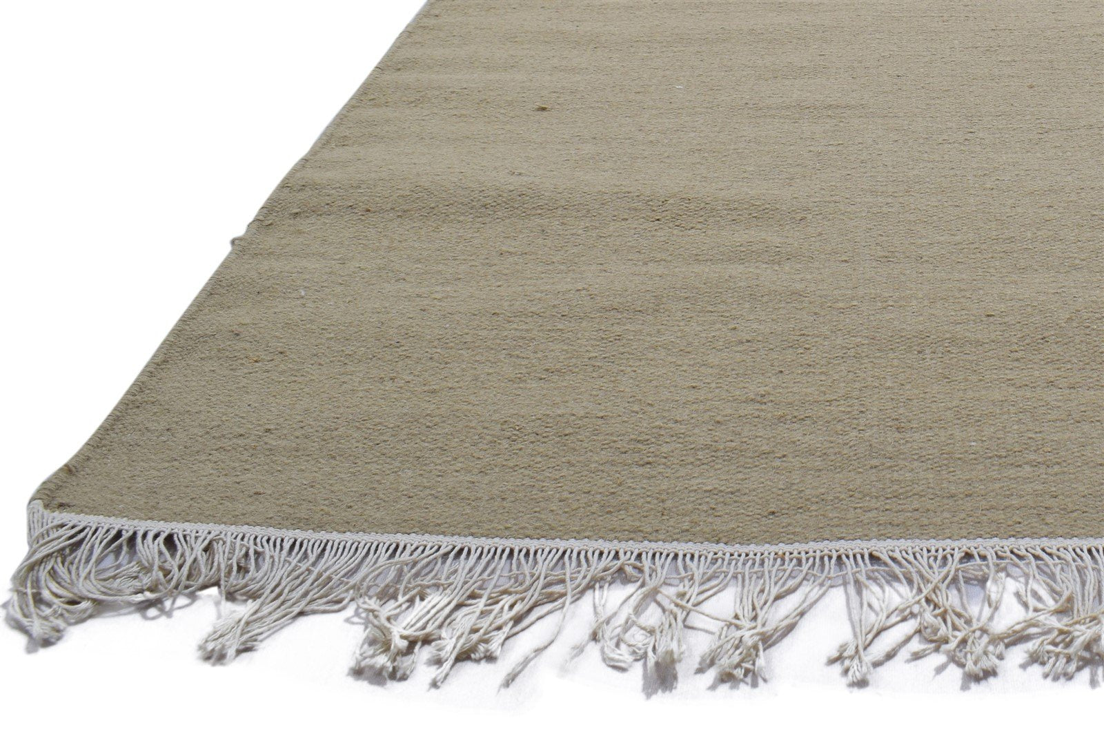 Beige Wool Rug 5' X 8' Modern Dhurrie Scandinavian Solid Room Size Carpet 