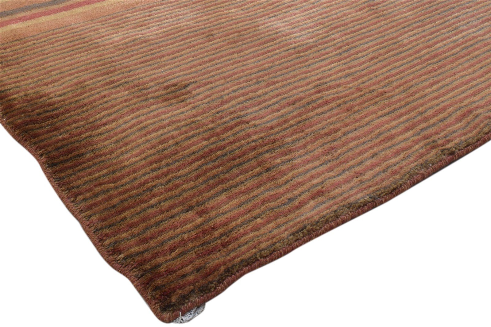 4' X 6' Rug Jute Rust Modern Handloom Scandinavian Striped Room Size Carpet 