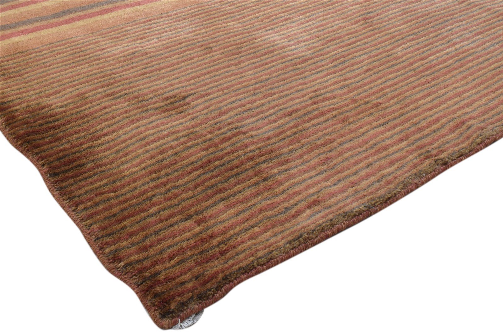 4' X 6' Rug Jute Rust Modern Handloom Scandinavian Striped Room Size Carpet 