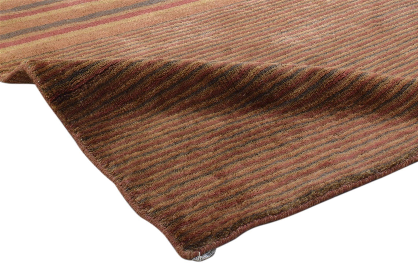 4' X 6' Rug Jute Rust Modern Handloom Scandinavian Striped Room Size Carpet 