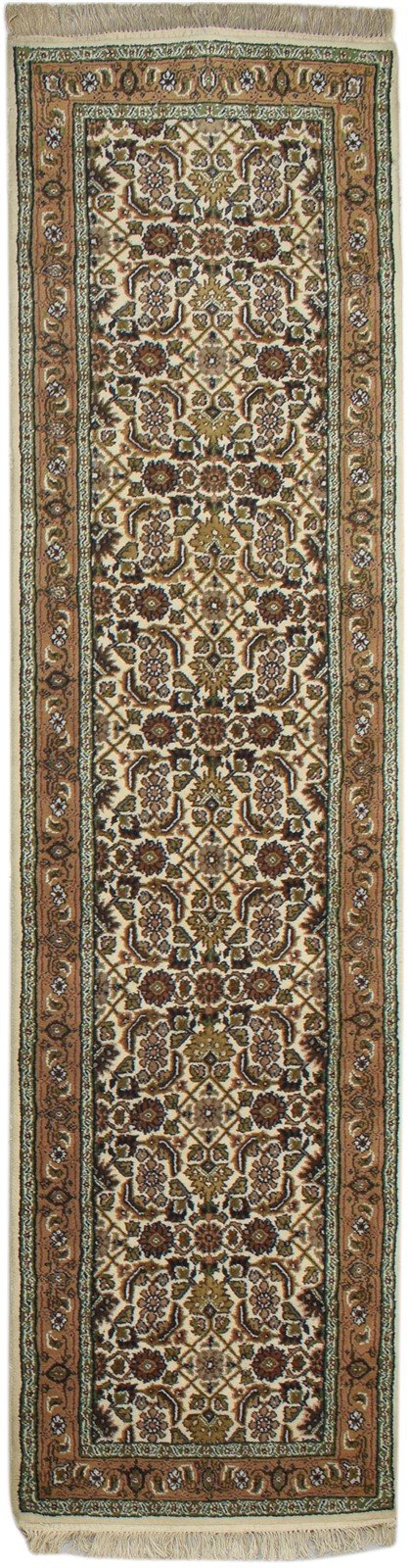 2' X 8' Rug Wool Beige Persian Hand Knotted Kashan Oriental Small Runner