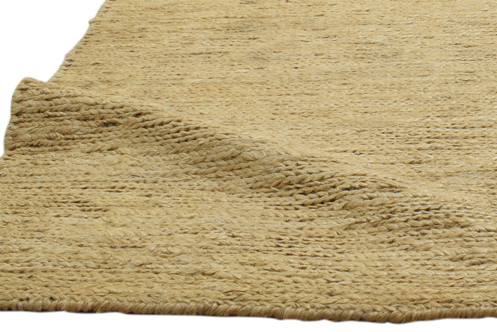 Jute Beige Rug 2' X 3' Modern Hand Knotted Scandinavian Solid Small Carpet 