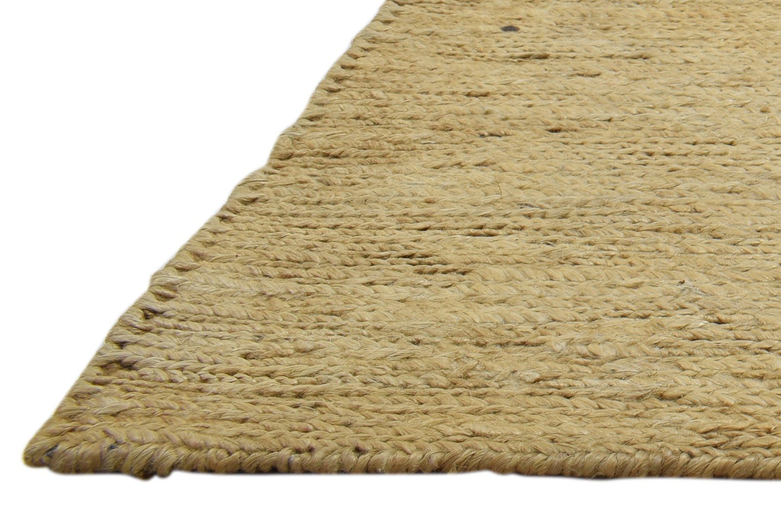 Jute Beige Rug 2' X 3' Modern Hand Knotted Scandinavian Solid Small Carpet 