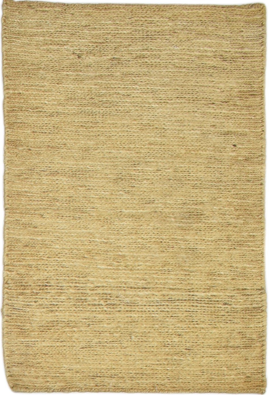 Jute Beige Rug 2' X 3' Modern Hand Knotted Scandinavian Solid Small Carpet 