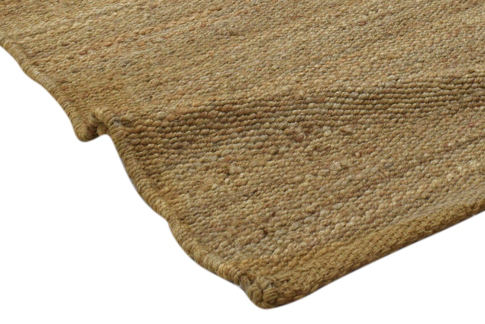 Hand Knotted Beige Jute Rug 2' X 3' Modern Scandinavian Solid Small Carpet 