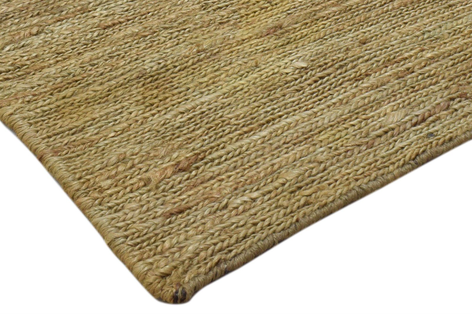 Jute Beige Rug 2' X 3' Modern Hand Knotted Scandinavian Solid Small Carpet 