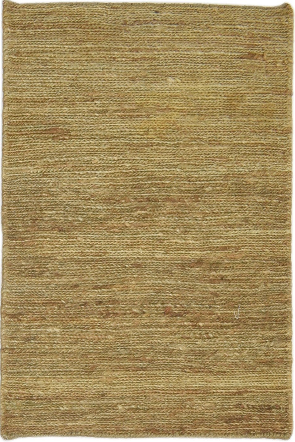 Jute Beige Rug 2' X 3' Modern Hand Knotted Scandinavian Solid Small Carpet