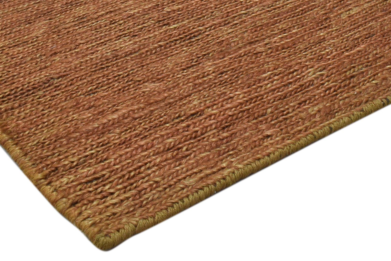 Rust Jute Rug 2' X 3' Modern Hand Knotted Scandinavian Solid Small Carpet 